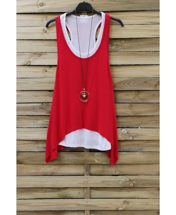 TOP 2 PIECES + NECKLACE 0808 RED