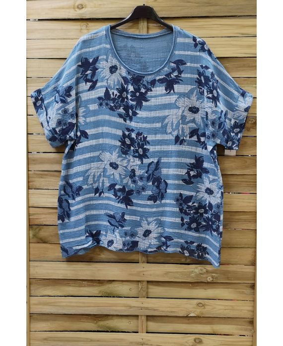 LARGE SIZE TUNIC PRINTED 0761 BLUE