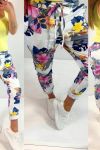 BROEK JOGG 0665 WITTE BLOEMEN