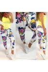 PANTALON JOGG 0665 BLANC FLEURS