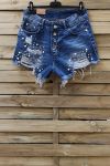 SHORT JEANS PERLES x 3 0089 BLEU