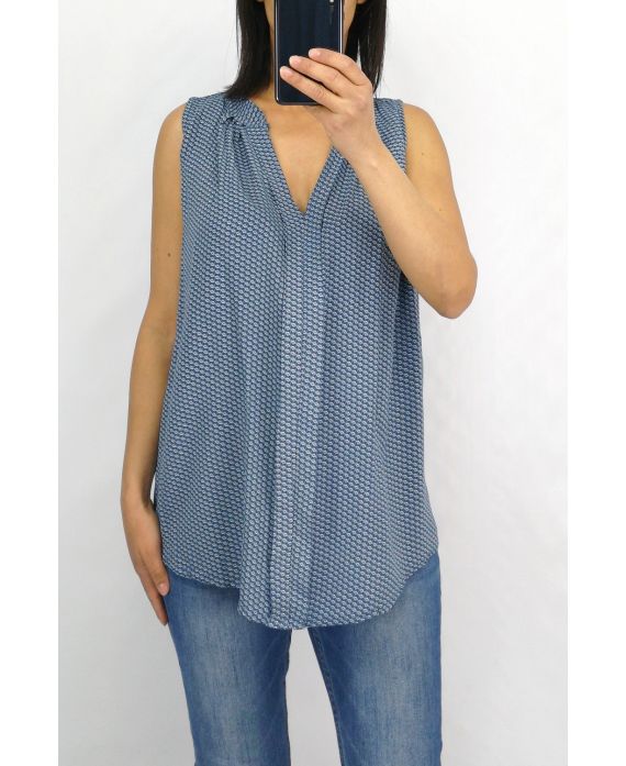 BLOUSE PRINTS 0821 DARK BLUE
