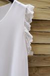 LARGE SIZE TOP, SLEEVELESS LACE + NECKLACE 0830 REGISTRATION WHITE