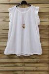 GRANDE TAILLE TOP + COLLIER 0831 BLANC