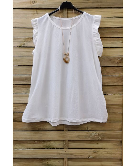 GRANDE TAILLE TOP + COLLIER 0831 BLANC