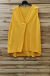 LARGE SIZE TOP V-NECK 0832 YELLOW