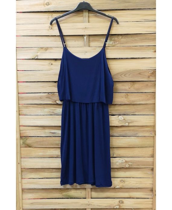 DRESS HAS ADJUSTABLE STRAPS 0845 NAVY BLUE