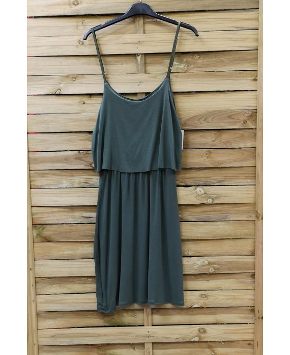 DRESS HAS ADJUSTABLE STRAPS 0845 MILITARY GREEN