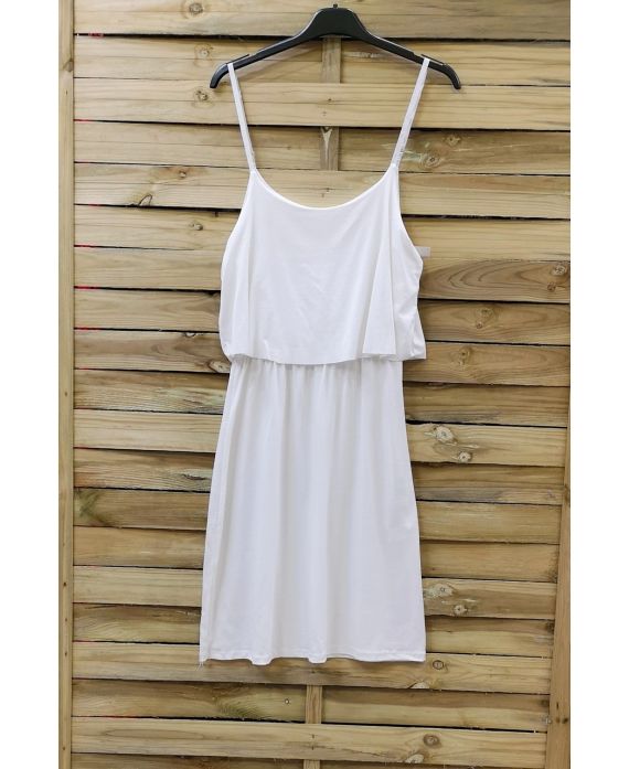 DRESS HAS ADJUSTABLE STRAPS 0845 WHITE