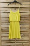 DRESS HAS ADJUSTABLE STRAPS 0845 YELLOW