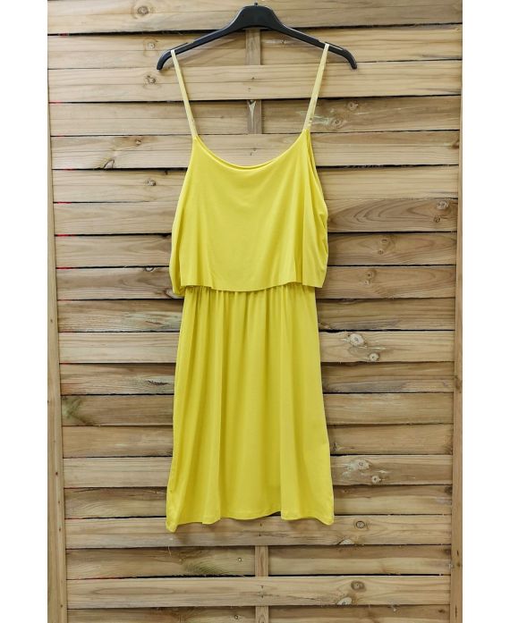 DRESS HAS ADJUSTABLE STRAPS 0845 YELLOW