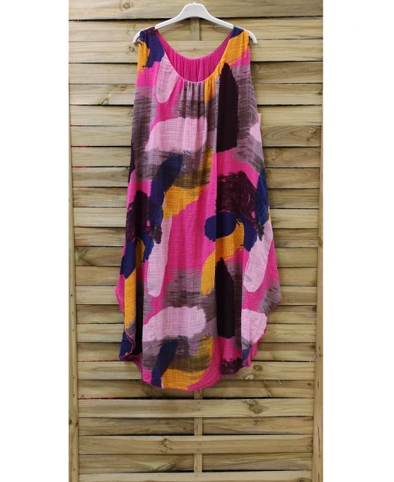 DRESS PRINTED 0842 FUSHIA