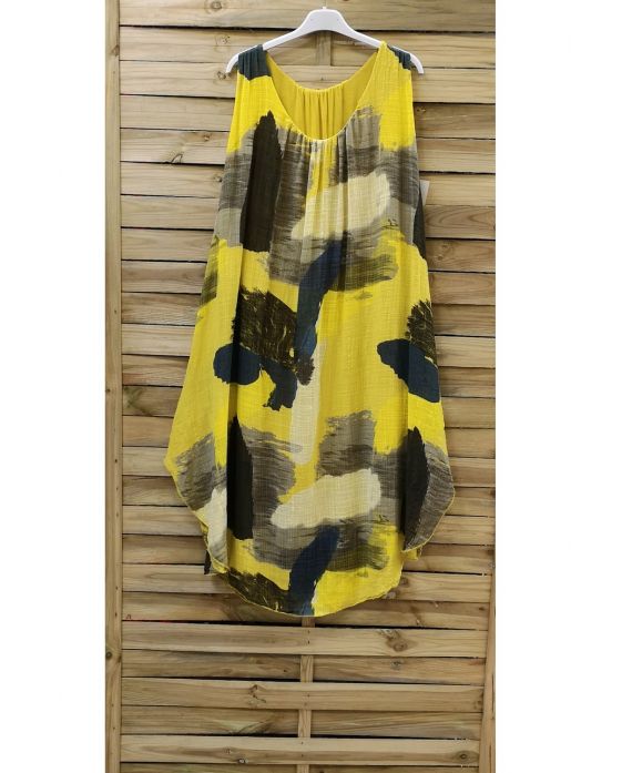 ROBE IMPRIMEE 0842 JAUNE