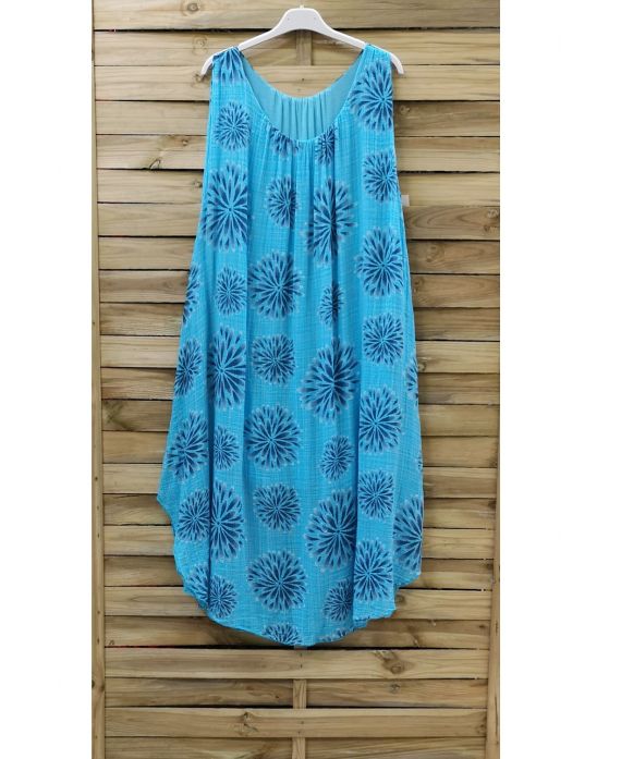 DRESS PRINTED 0841 AZURE BLUE