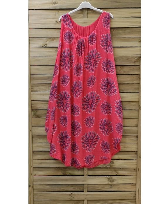 VESTIDO IMPRESO 0841 CORAL