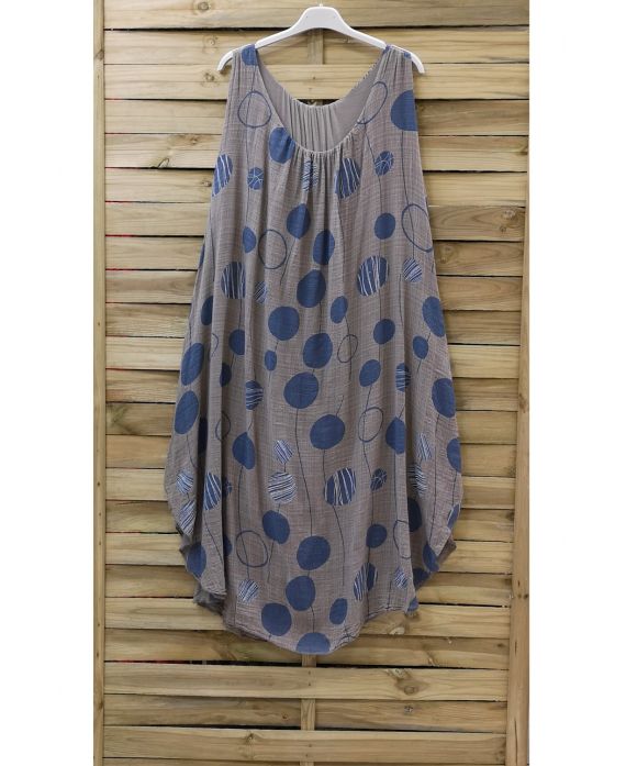 DRESS PRINTED 0852 TAUPE