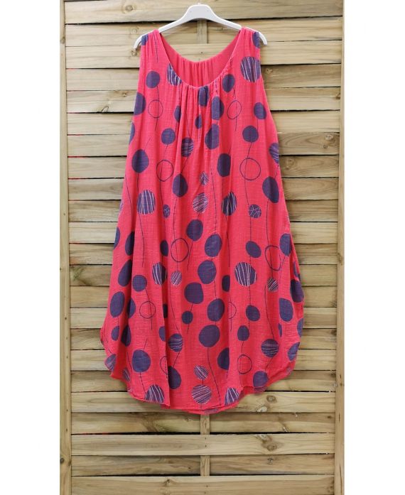 DRESS PRINTED 0852 CORAL