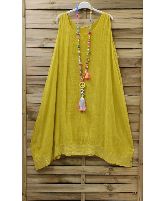 ROBE BASE PAILLETTES 0844 JAUNE