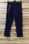 BROEK EFFECT GEPLOOIDE 0856 NAVY BLAUW