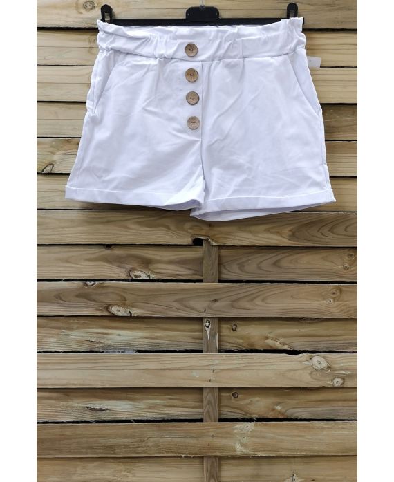 SHORT A BOUTONS 2 POCHES 0858 BLANC