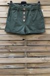 PANTALONCINI HANNO BOTTONI 2 TASCHE 0858 VERDE MILITARE