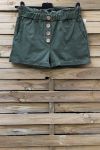 SHORT A BOUTONS 2 POCHES 0858 VERT MILITAIRE