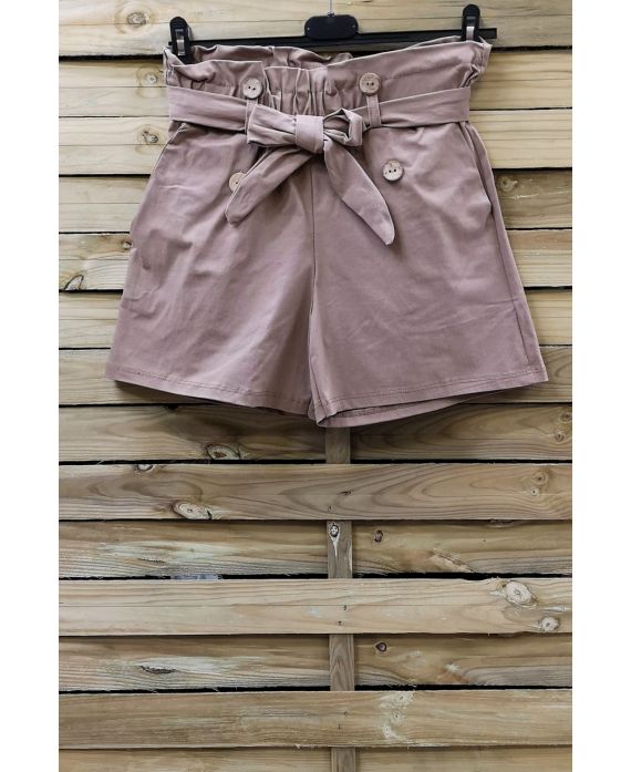 SHORT TAILLE HAUTE 0857 TAUPE