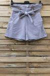 PANTALONCINI A VITA ALTA 0857 GRIGIO