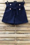 SHORT TAILLE HAUTE 0857 BLEU MARINE