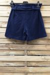 SHORT TAILLE HAUTE 0857 BLEU MARINE