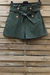 SHORT TAILLE HAUTE 0857 VERT MILITAIRE