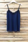 CAMISOLE VAN KANT VERSTELBARE BANDJES 0863 NAVY BLAUW