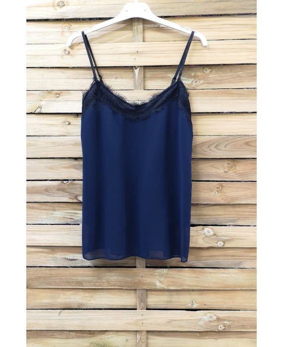 CANOTTA DI PIZZO SPALLINE REGOLABILI 0863 BLU NAVY