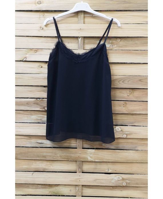 CAMISOLE VAN KANT VERSTELBARE BANDJES 0863 ZWART