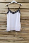 CAMISOLA DE ENCAJE CORREAS AJUSTABLES 0863 BLANCO