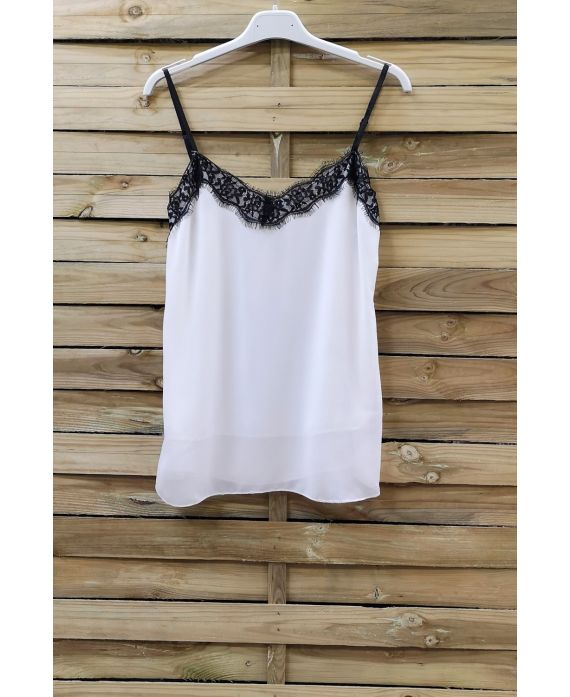 CAMISOLA DE ENCAJE CORREAS AJUSTABLES 0863 BLANCO