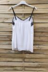 CAMISOLA DE ENCAJE CORREAS AJUSTABLES 0863 BLANCO