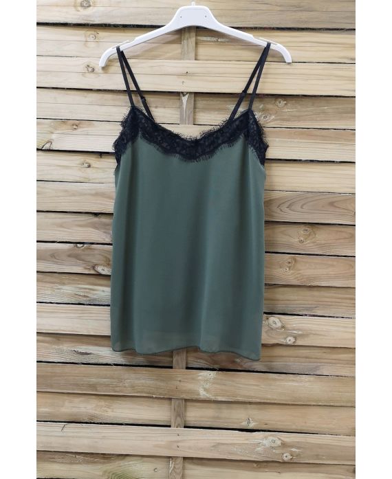 CAMISOLE LACE ADJUSTABLE STRAPS 0863 MILITARY GREEN