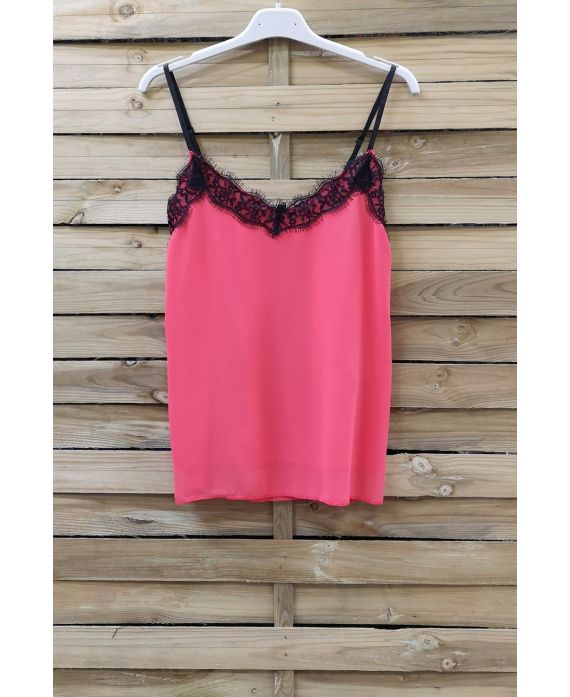 CAMISOLE LACE ADJUSTABLE STRAPS 0863 CORAL