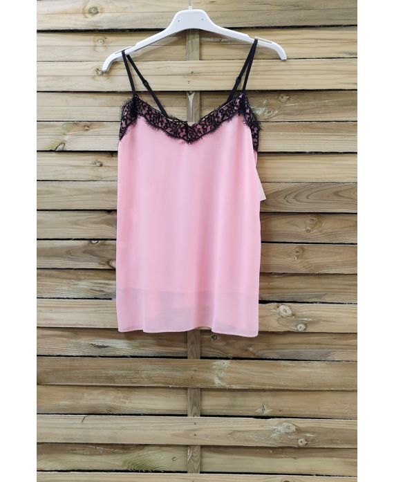 CAMISOLE LACE ADJUSTABLE STRAPS 0863 ROSE