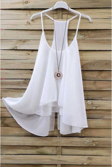 TOP HA BRETLLES POSTERIORE APERTO 0864 BIANCO