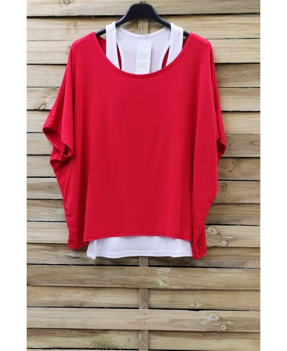 T-SHIRT + DEBARDEUR 0866 ROUGE