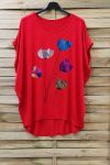 GRANDE TAILLE T-SHIRT FLOCAGE 0873 ROUGE