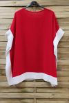 LARGE SIZE TUNIC BI-COLOR + NECKLACE 0872 RED