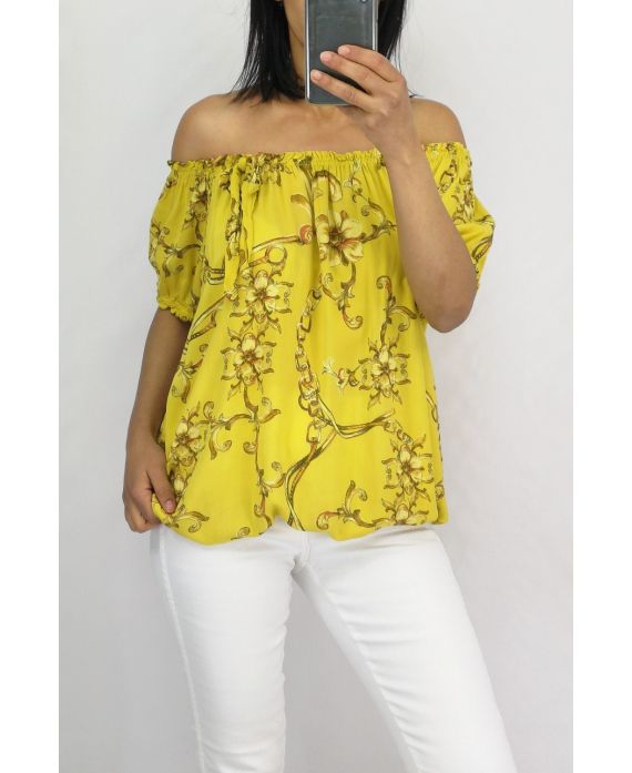 TOP SCOLLO SCOOP ELASTICO 0847 GIALLO