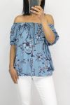 TOP SCOLLO SCOOP ELASTICO 0847 BLU