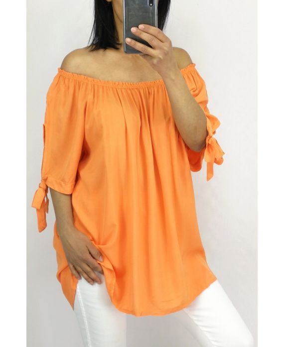 TOP AUSSCHNITT GUMMIZUG 0848 ORANGE