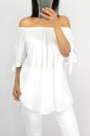 TOP SCOLLO SCOOP ELASTICO 0848 BIANCO