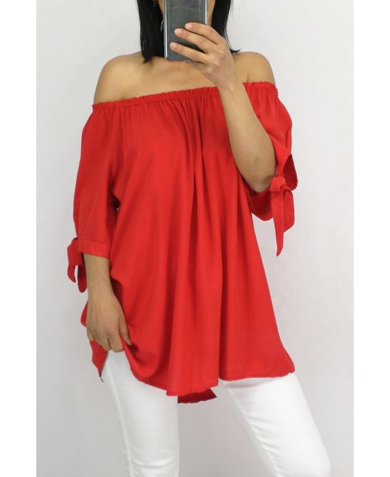 TOP SCOLLO SCOOP ELASTICO 0848 ROSSO