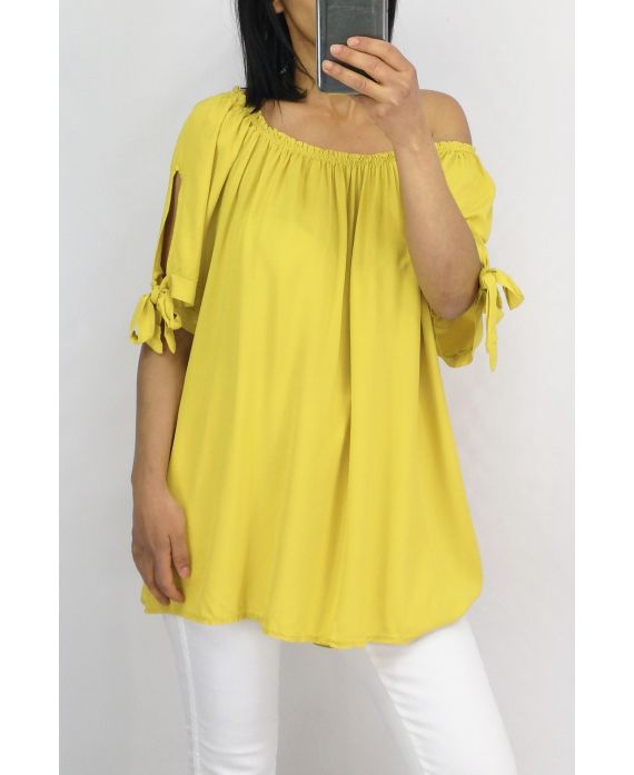 TOP SCOLLO SCOOP ELASTICO 0848 GIALLO